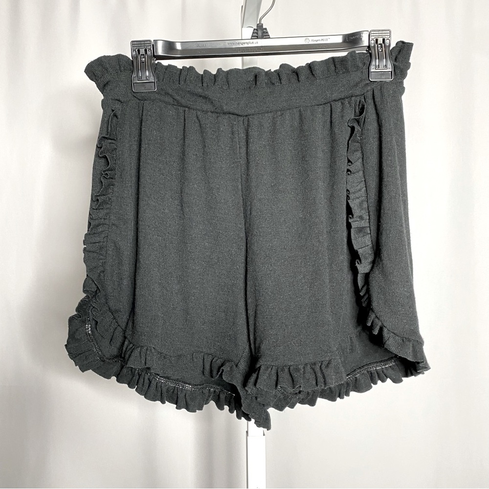 Chaser Women's Black Ruffle Comfy & Chic Shorts — S